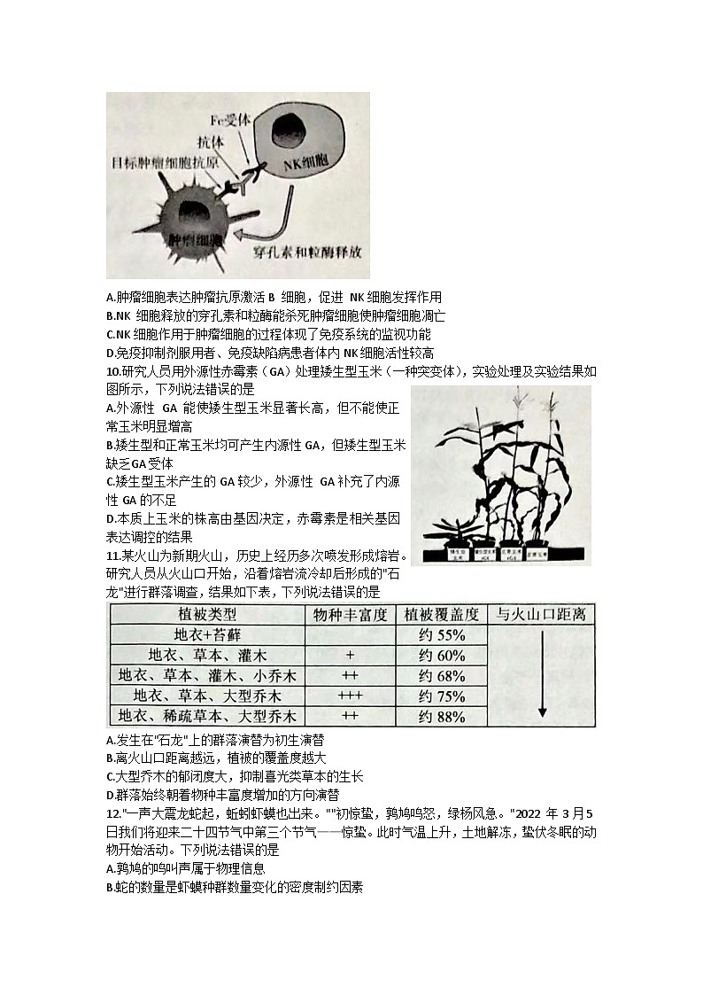 2022届山东省淄博市高三一模考试生物试题 附答案第3页
