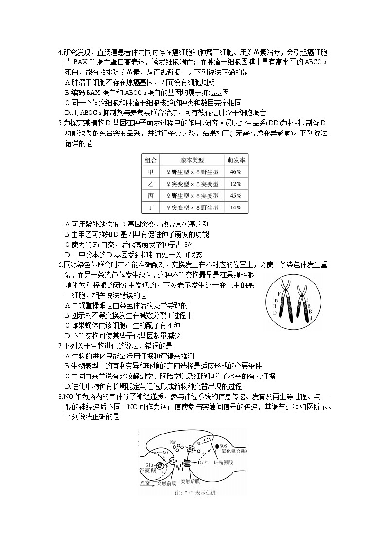 山东省潍坊市2022-2023学年高三下学期2月高考模拟考试（一模）生物  含答案第2页