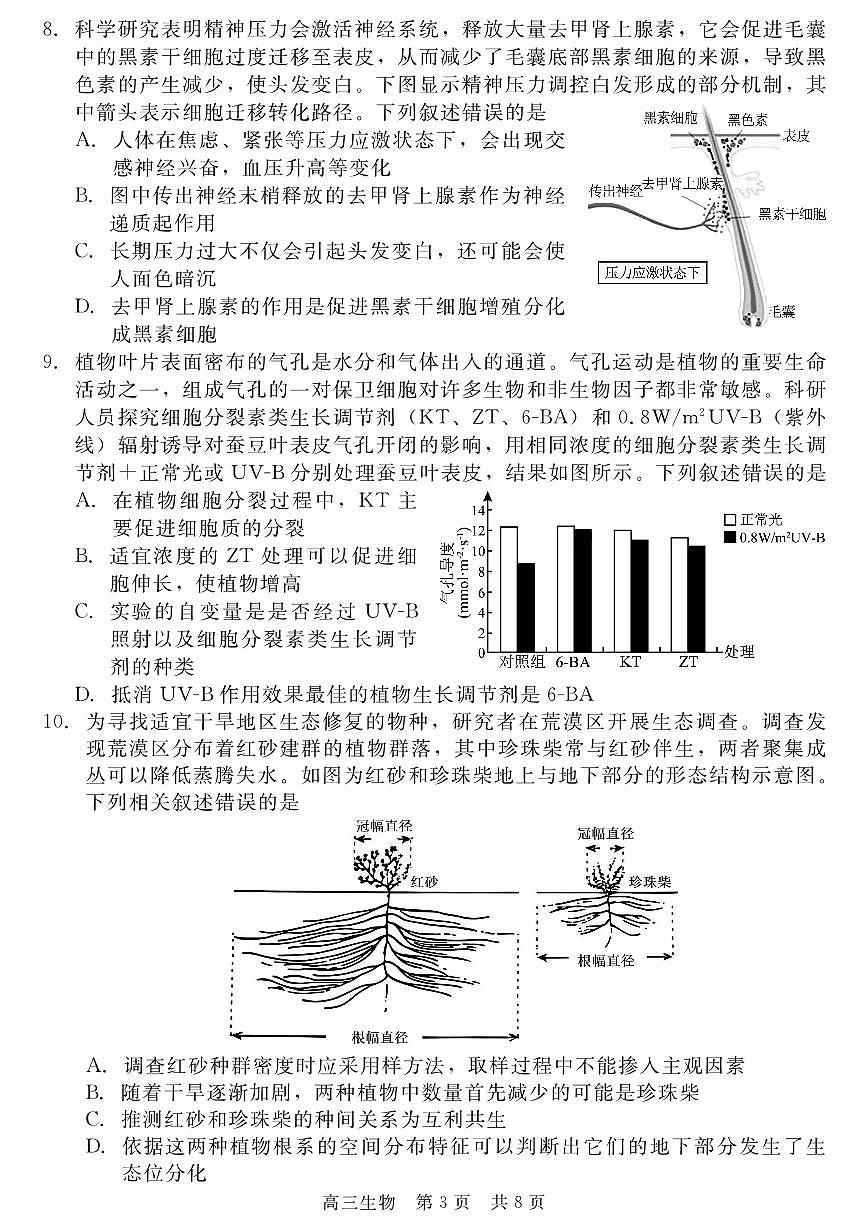 生物-河北省NT20名校联合体高三年级下学期4月第二次调研考试试题及答案第3页