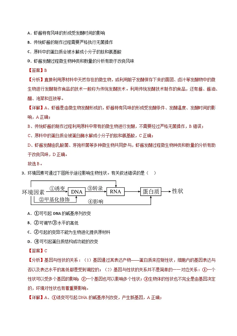2025年高考第二次模拟考试卷：生物（福建卷）（解析版）第2页
