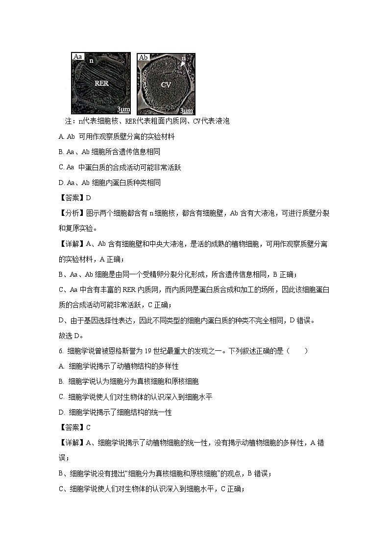 浙江省浙南名校联盟2024-2025学年高一下学期返校联考生物试卷（解析版）第3页