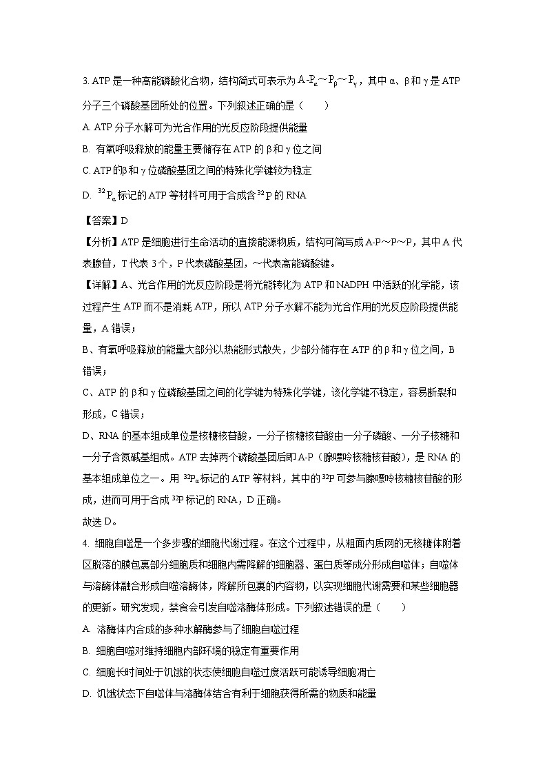 贵州省铜仁市2024—2025学年高三下学期第一次模拟考试生物试卷（解析版）第3页