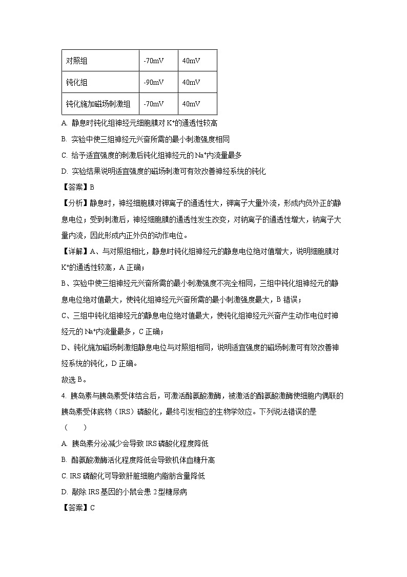 山东省德州市2024-2025学年高二上学期1月期末考试生物试卷（解析版）第3页