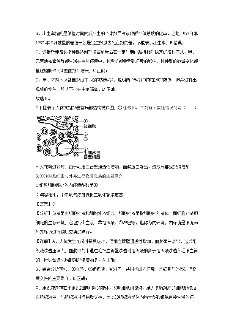 四川省成都市2024-2025学年高二上学期期末调研考试模拟生物试卷（解析版）第2页