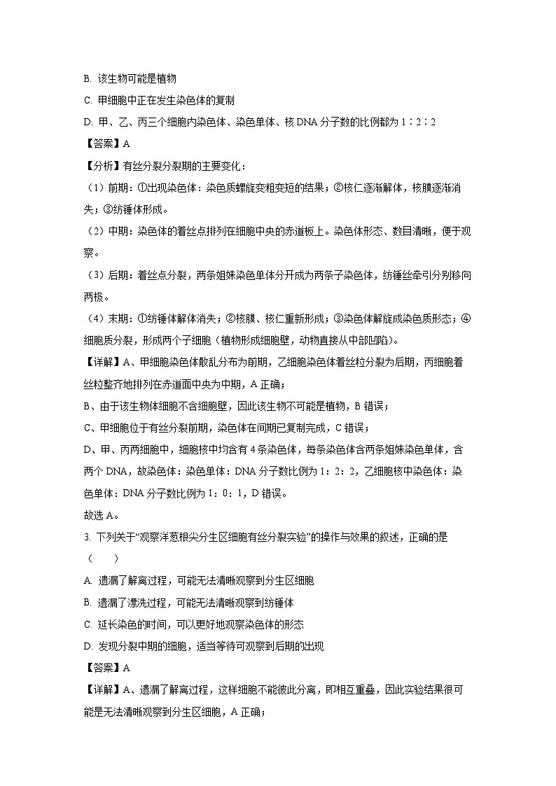 广东省三校（铁一、广外、广附）2023-2024学年高一下学期期末联考生物试卷（解析版）第2页