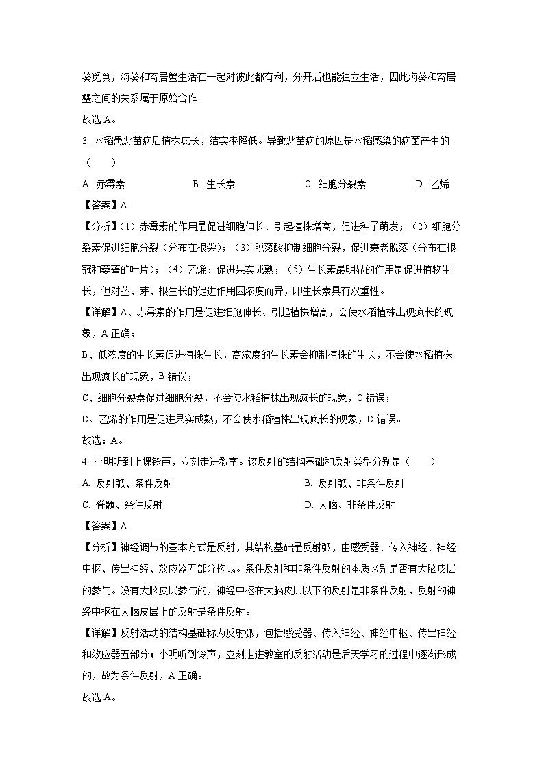 山西省临汾市2024-2025学年高二上学期期末联考生物试卷（解析版）第2页