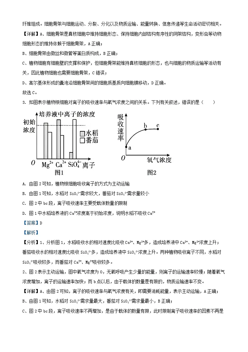 湖南省岳阳市华容县2023_2024学年高一生物下学期期末考试试题含解析第2页