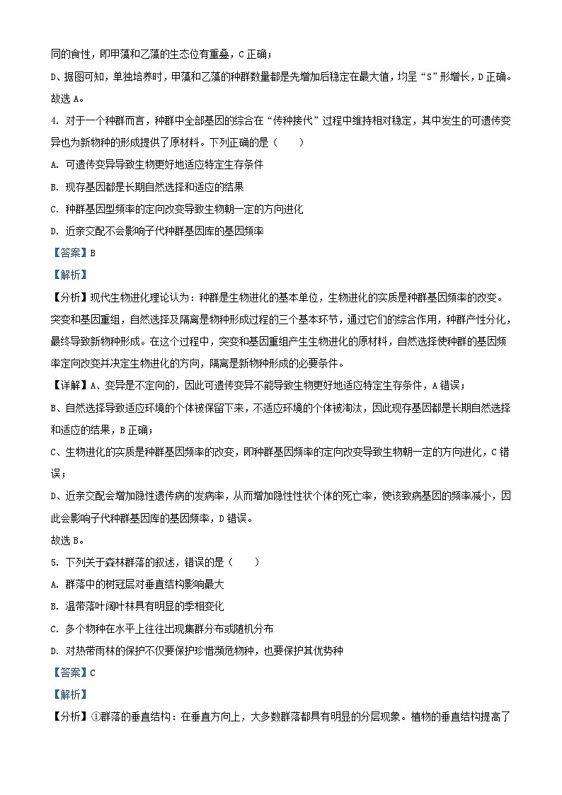 浙江省2023_2024学年高三生物第三次联考试题含解析第3页