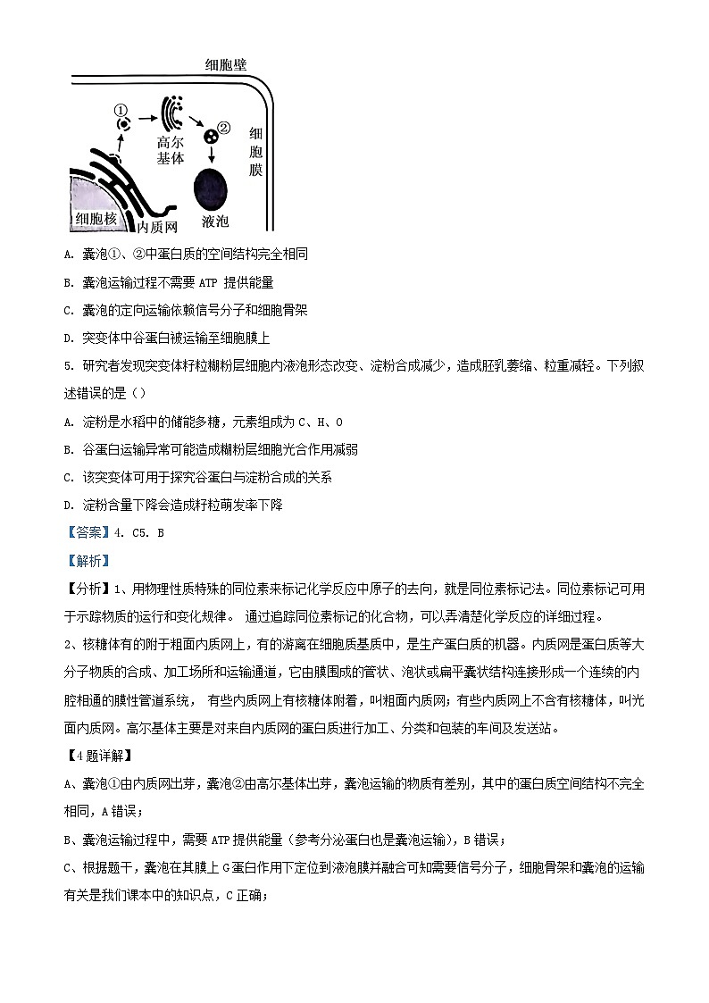 浙江省温州市2024届高三生物下学期5月第三次适应性考试试题含解析第3页
