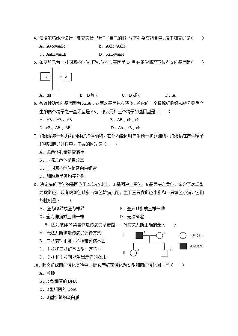 广东实验中学2024-2025学年下期中考试生物学第2页