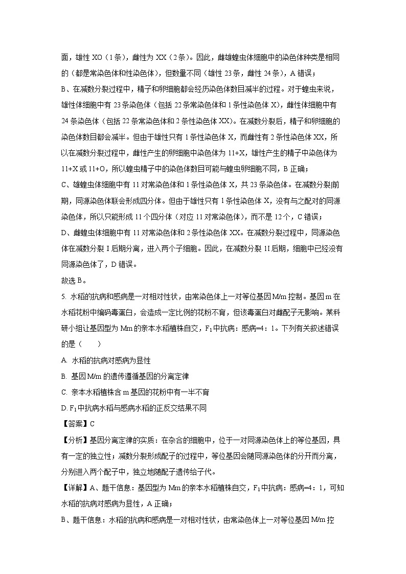 河南省濮阳市2023-2024学年高一下学期5月份联考考生物试卷（解析版）第3页