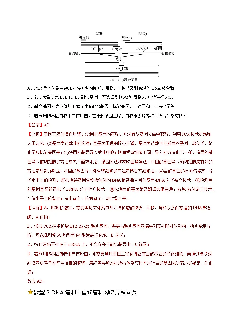 备战2025年高考生物抢押秘籍（山东专用）押题10基因表达与基因工程中关联考题（教师版）第2页