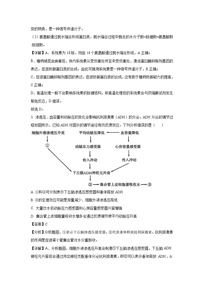 精品解析：福建省宁德市某校2024-2025学年高一上学期9月月考生物试题（解析版）第2页