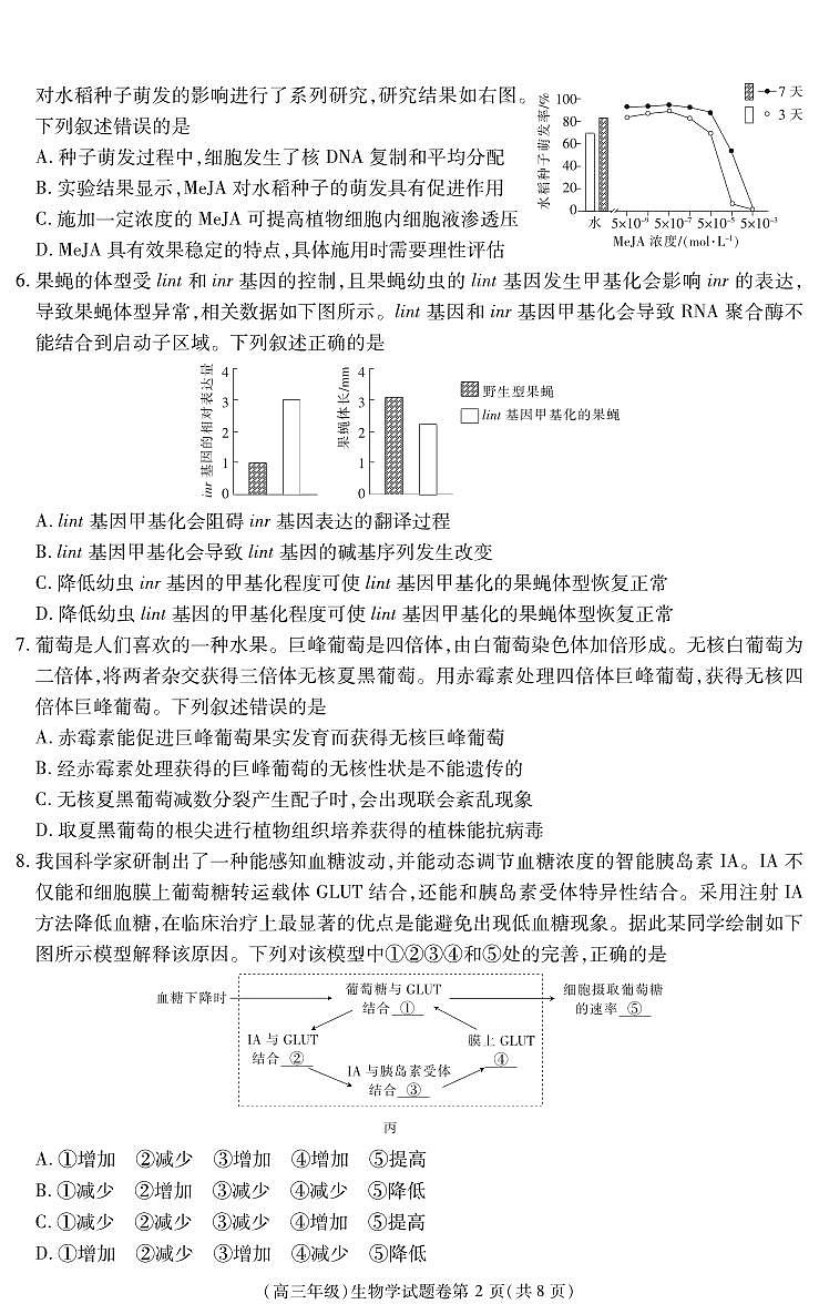 江西省重点中学盟校2024-2025年高三第二次联考生物第2页