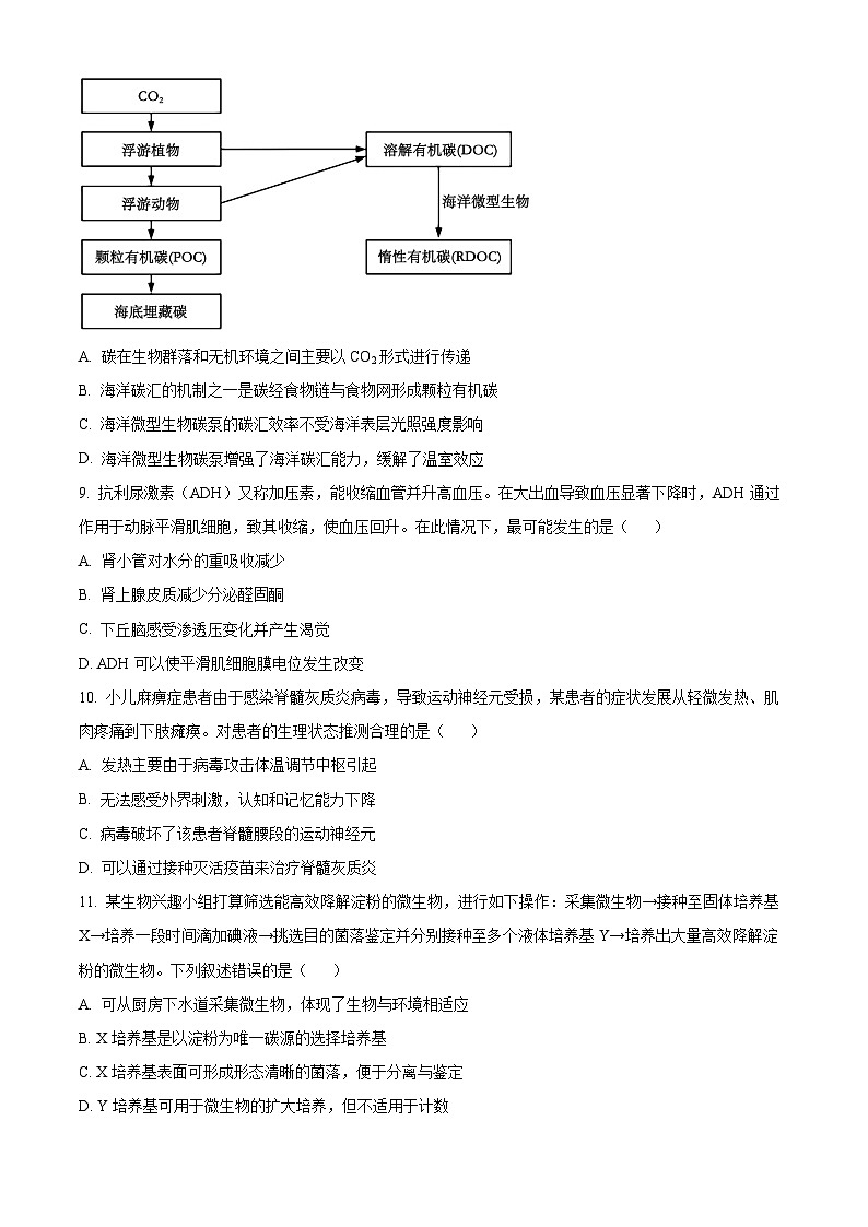 精品解析：广东省大湾区2024—2025学年高三下学期第二次模拟生物试题（原卷版）第3页