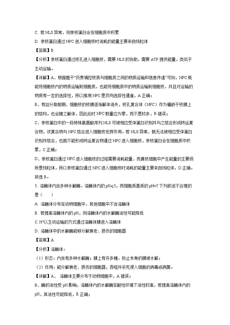 重庆市部分学校2024-2025学年高一下学期3月联考生物试题（解析版）第3页