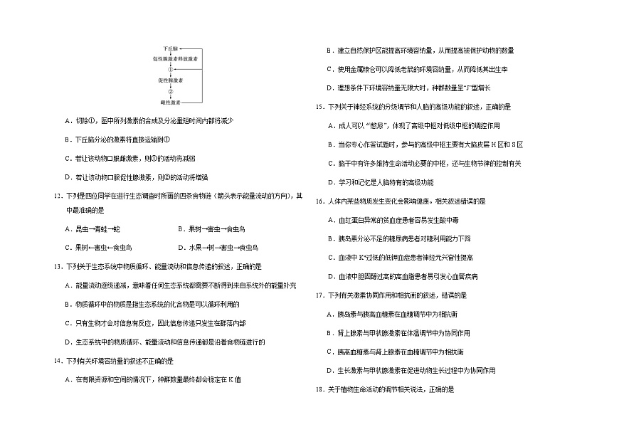 吉林省长春市朝阳区长春外国语学校2023-2024学年高二下学期开学考试 生物试题（含答案）第3页