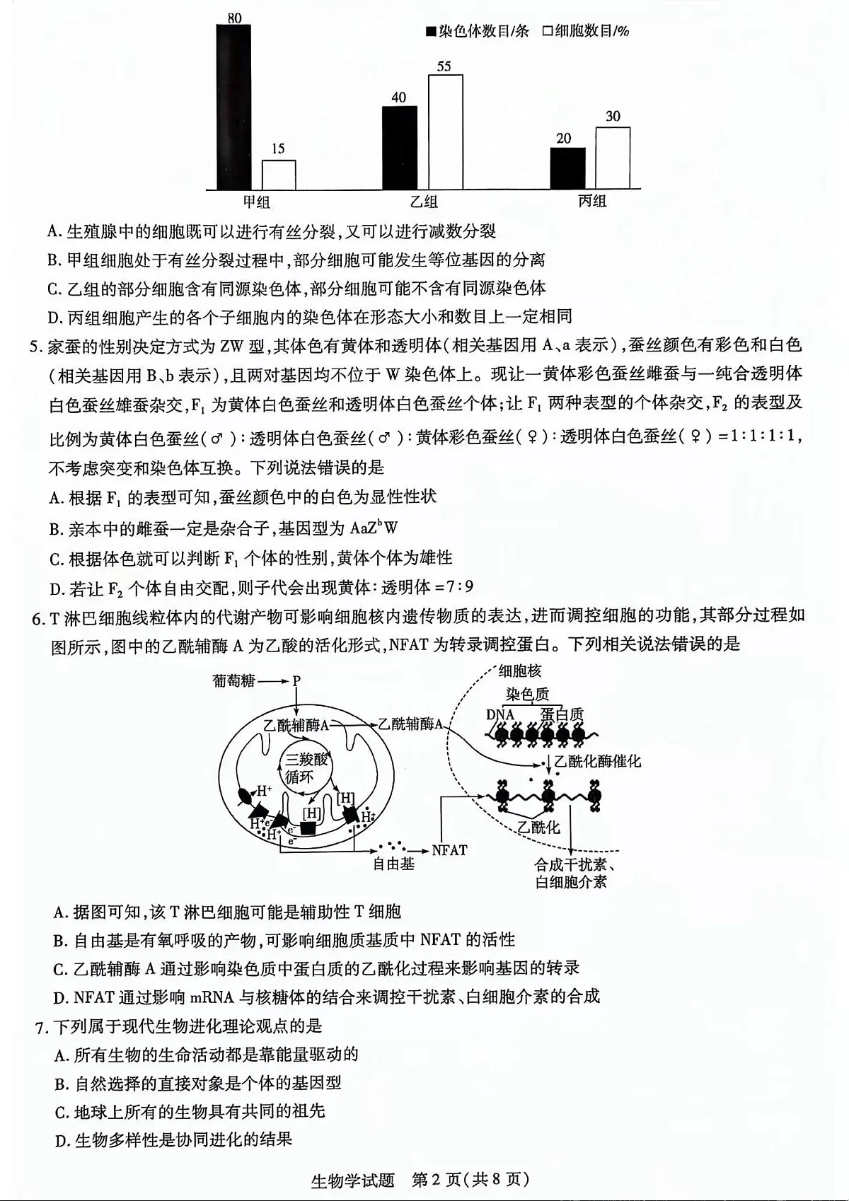 山东省齐鲁名校联盟2023-2024学年高三下学期级开学质量检测 生物试卷（含答案）第2页