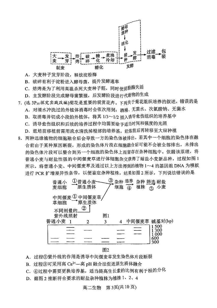 生物-河南省南阳市2024-2025学年高二下学期4月期中试题及答案第3页