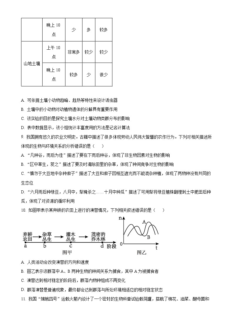 广东省河源市龙川县龙川县第一中学2024-2025学年高二下学期3月月考生物试题（原卷版+解析版）第3页