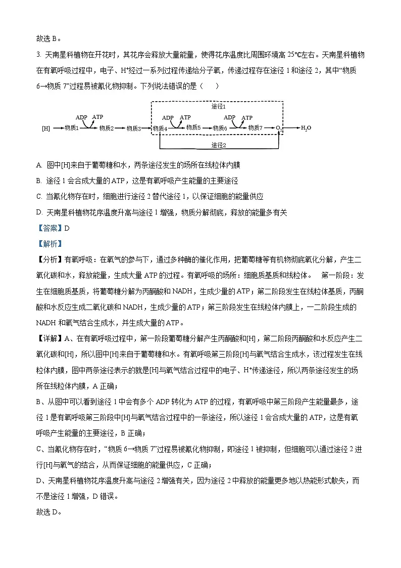 山东省枣庄市2024—2025学年高三下学期二模考试生物试题 Word版含解析第3页