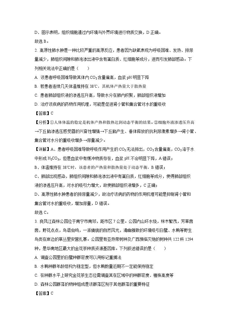 广西壮族自治区示范性高中2024-2025学年高二下学期4月期中生物试卷（解析版）第2页