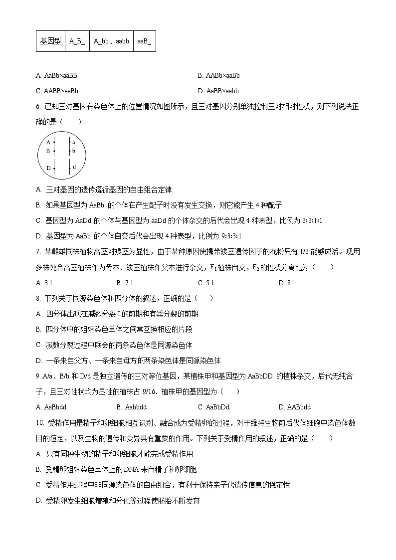 河北省唐县第一中学2024-2025学年高一下学期3月月考生物试题（原卷版+解析版）第2页