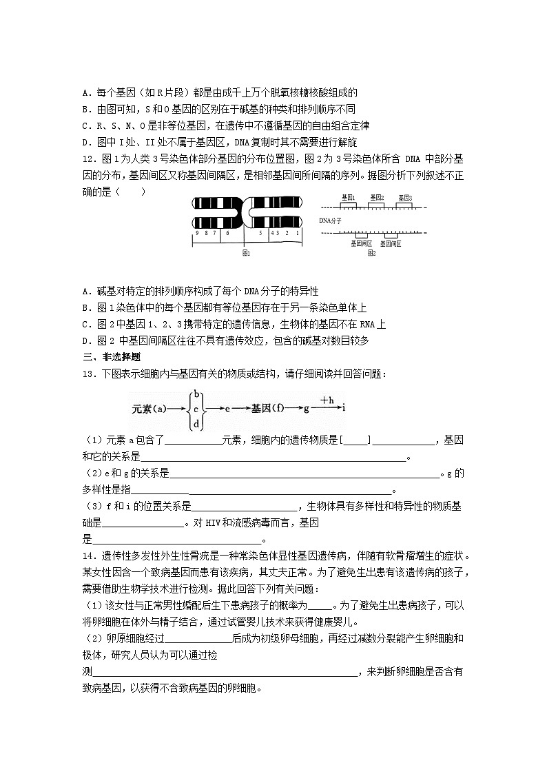 高中人教版生物必修2同步作业及答案-第3章 第4节 基因通常是有遗传效应的DNA片段第3页