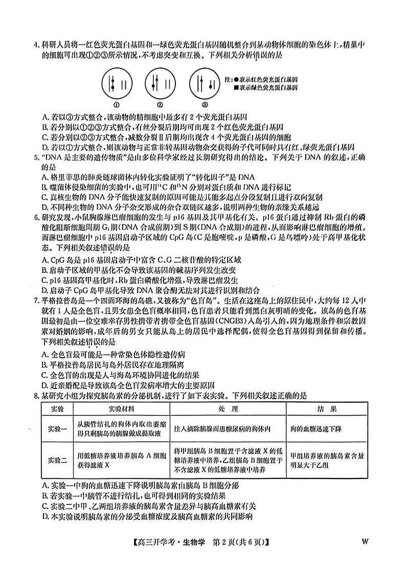 2025届河南省开封五县高三上学期开学联考-生物试题（含答案）第2页