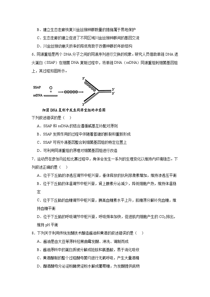 2025届福建省厦门市高三下学期第四次质量检测生物试题（无答案）第2页