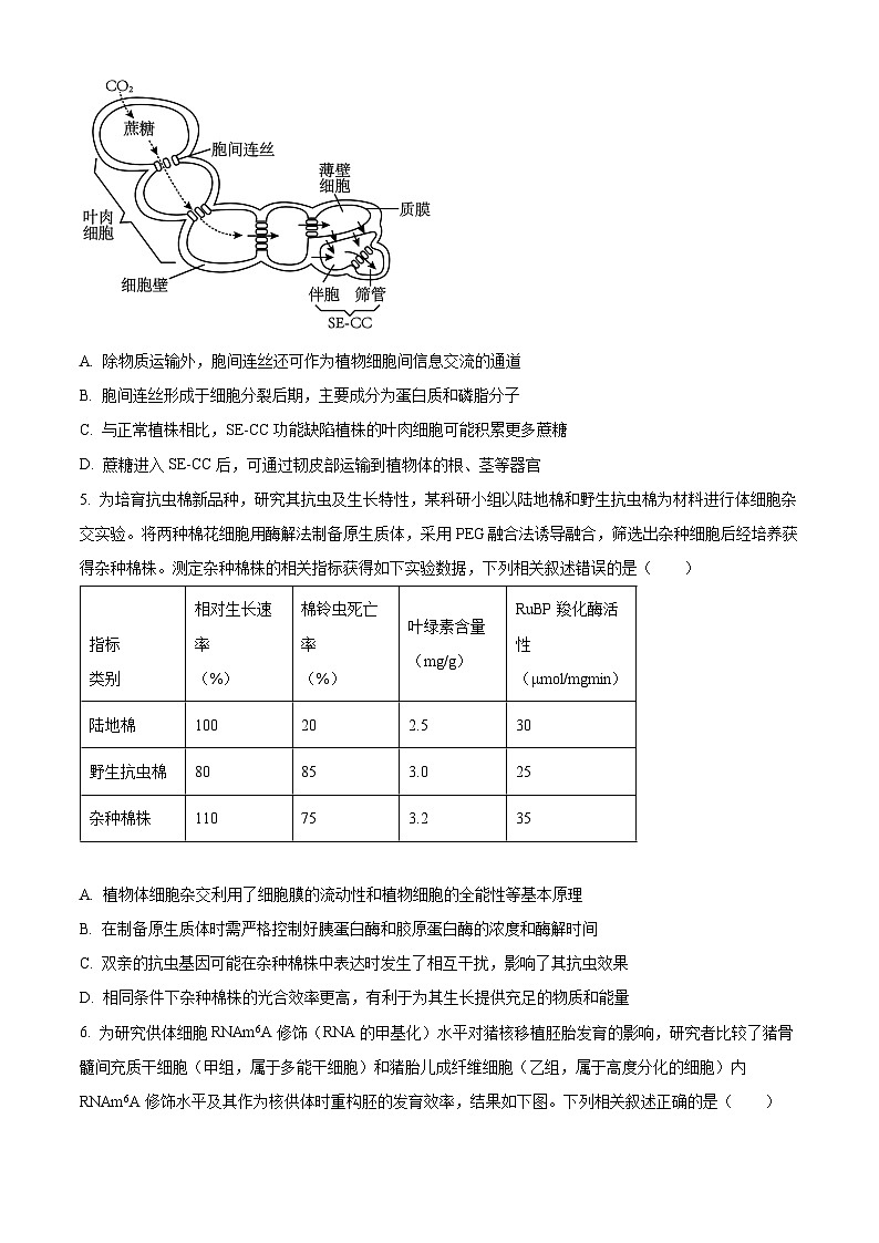 2025届湖南省永州市高三第三次模拟考试生物试题（高考模拟）第2页