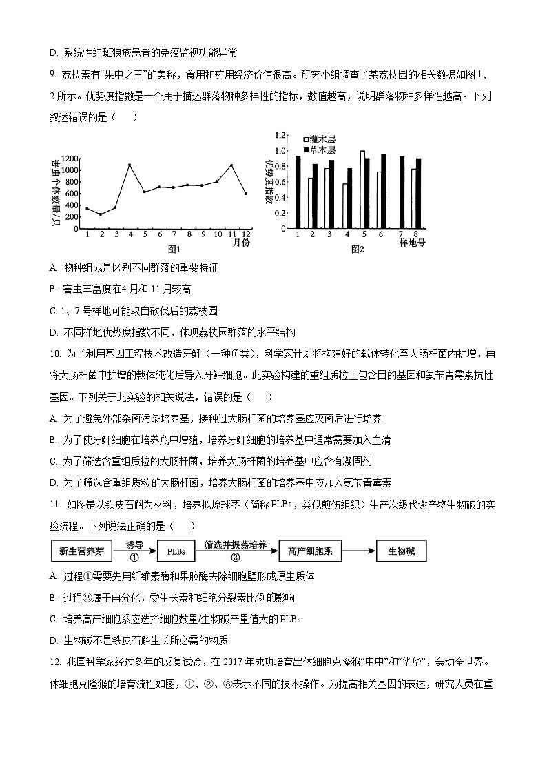 2025届广西壮族自治区贵港市等2地三模生物试题（高考模拟）第3页