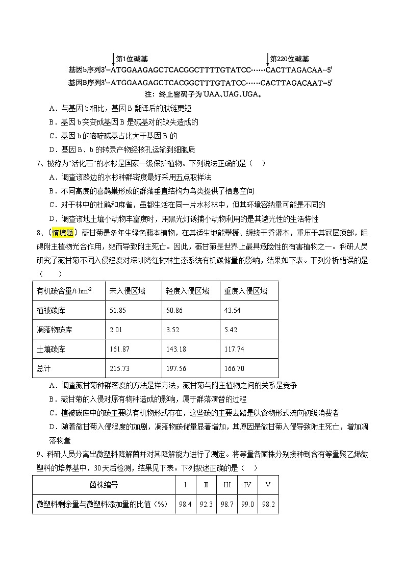 2025年高考押题预测卷：生物（天津卷03）（考试版）第3页