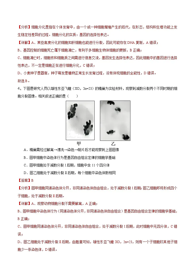 2025年高考押题预测卷：生物（江苏卷01）（解析版）第3页