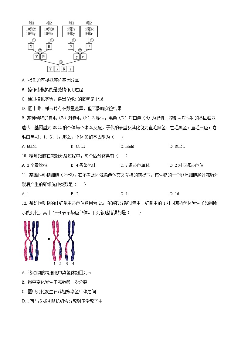 浙江省嘉兴八校2024-2025学年高一下学期4月期中考试生物试题（原卷版+解析版）第3页