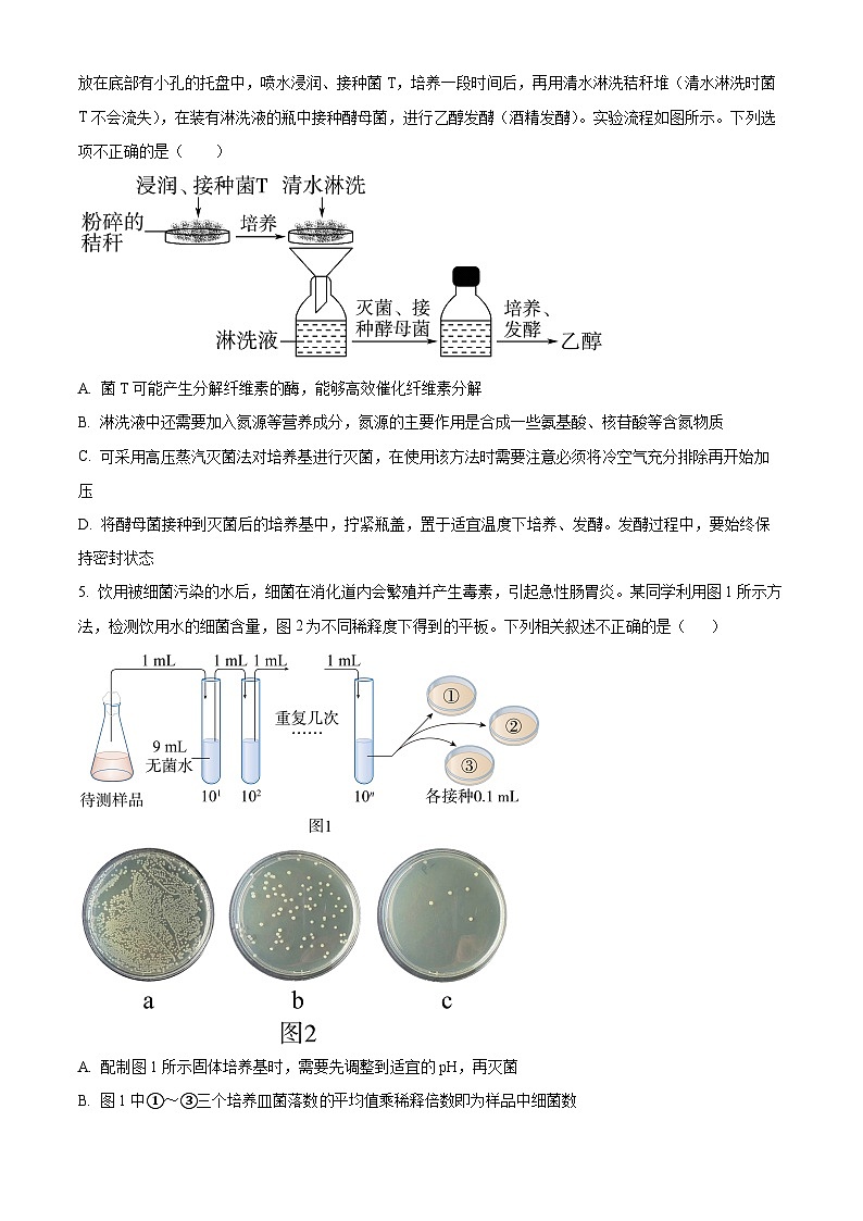 山东师范大学附属中学2024-2025学年高二下学期期中考试生物试题（原卷版+解析版）第2页