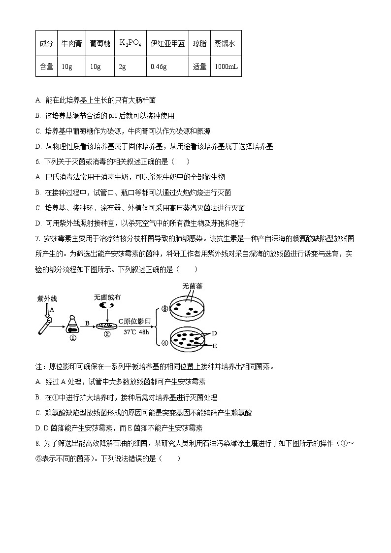 江苏省苏州中学2024—2025学年高二下学期3月考试生物试题（原卷版+解析版）第2页