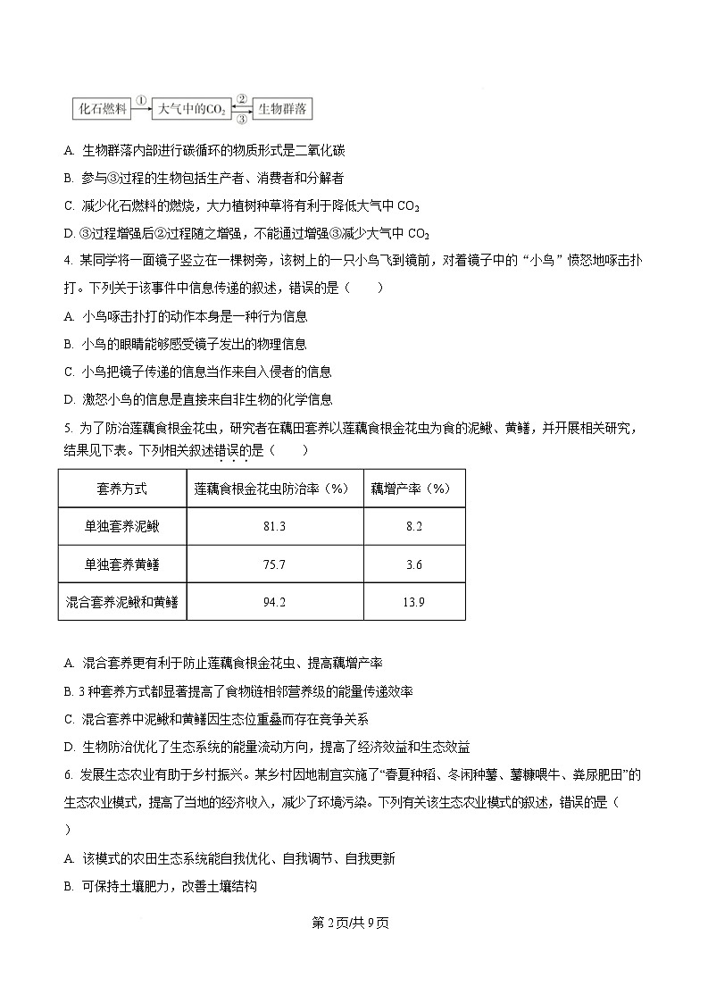 安徽省合肥市普通高中六校联盟2024-2025学年高二下学期期中联考生物试卷（原卷版）第2页