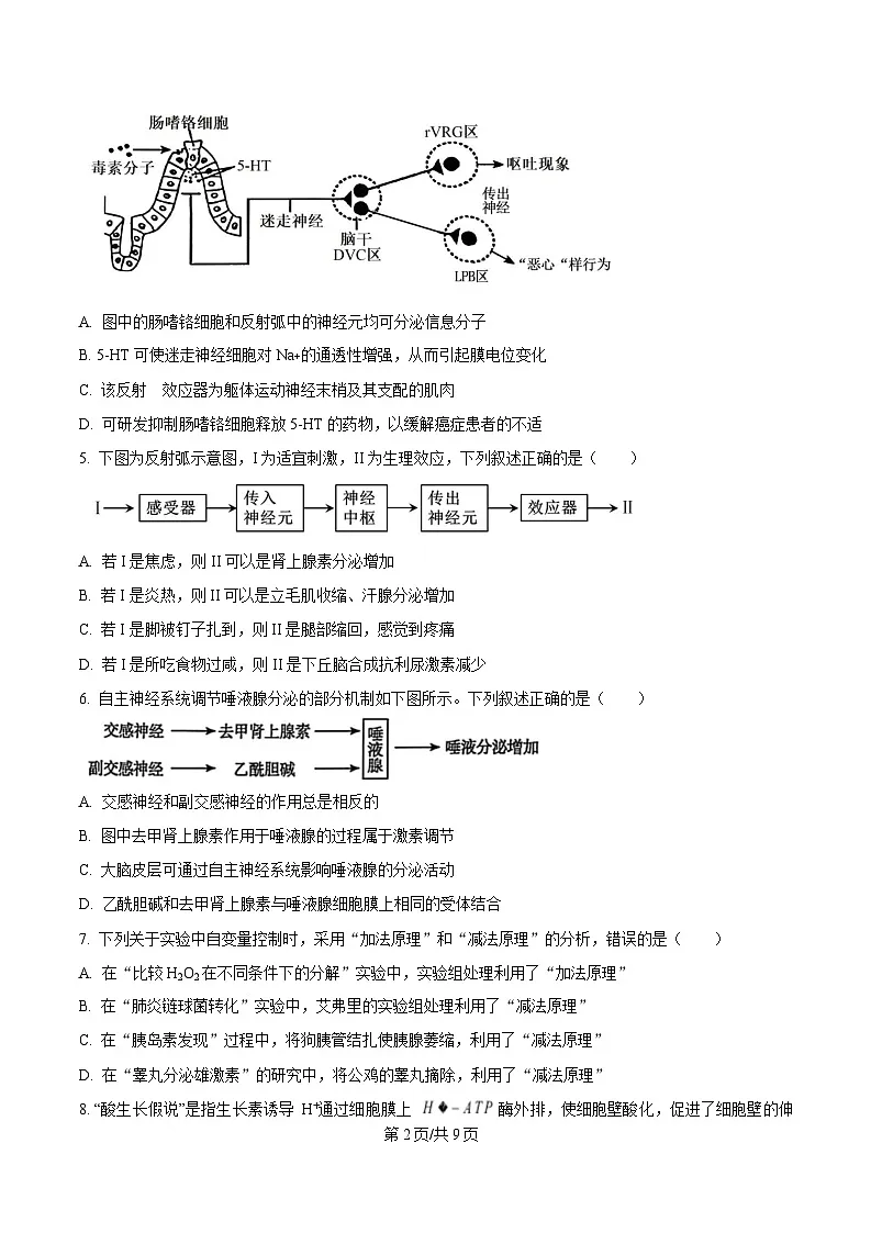 安徽省阜阳市颍州区阜阳市第三中学2024-2025学年高二下学期4月月考生物试题（原卷版）第2页