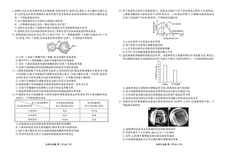 广东省衡水金卷2025届高三下学期5月联考试题 生物 PDF版含解析第2页