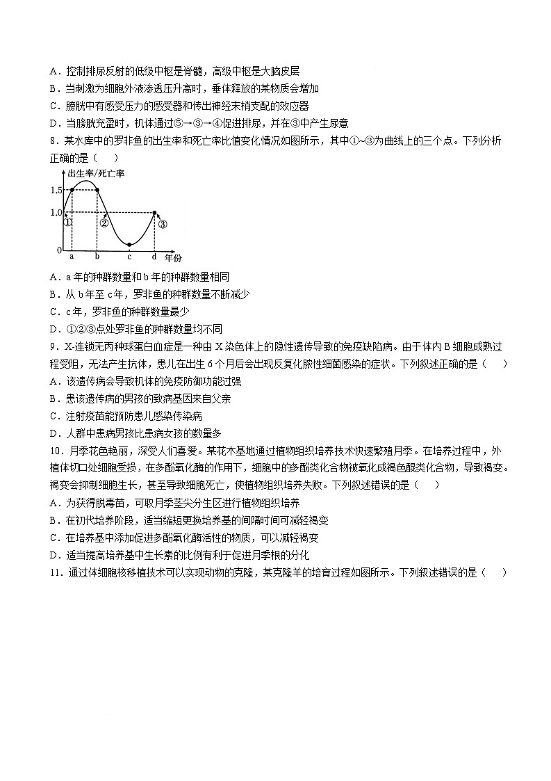 湖南省部分学校2024-2025学年高二下学期4月期中联考生物试卷第3页