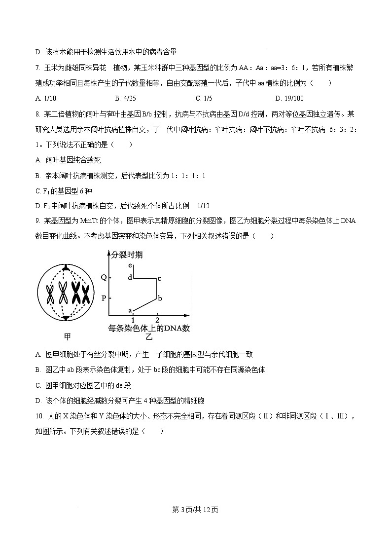 湖南省名校联考联合体2024-2025学年高一下学期期中考试生物试卷（Word版附答案）.第3页