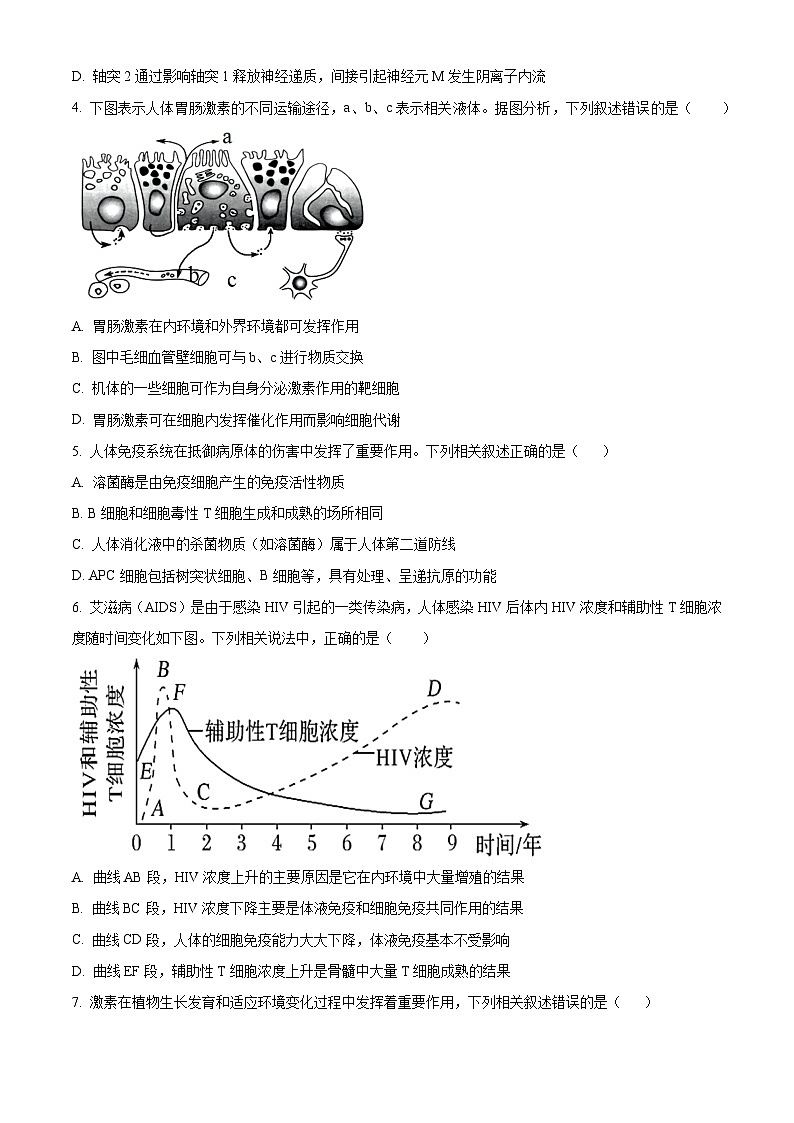 江苏省镇江市镇江中学2024-2025学年高二下学期3月检测生物试题（原卷版+解析版）第2页