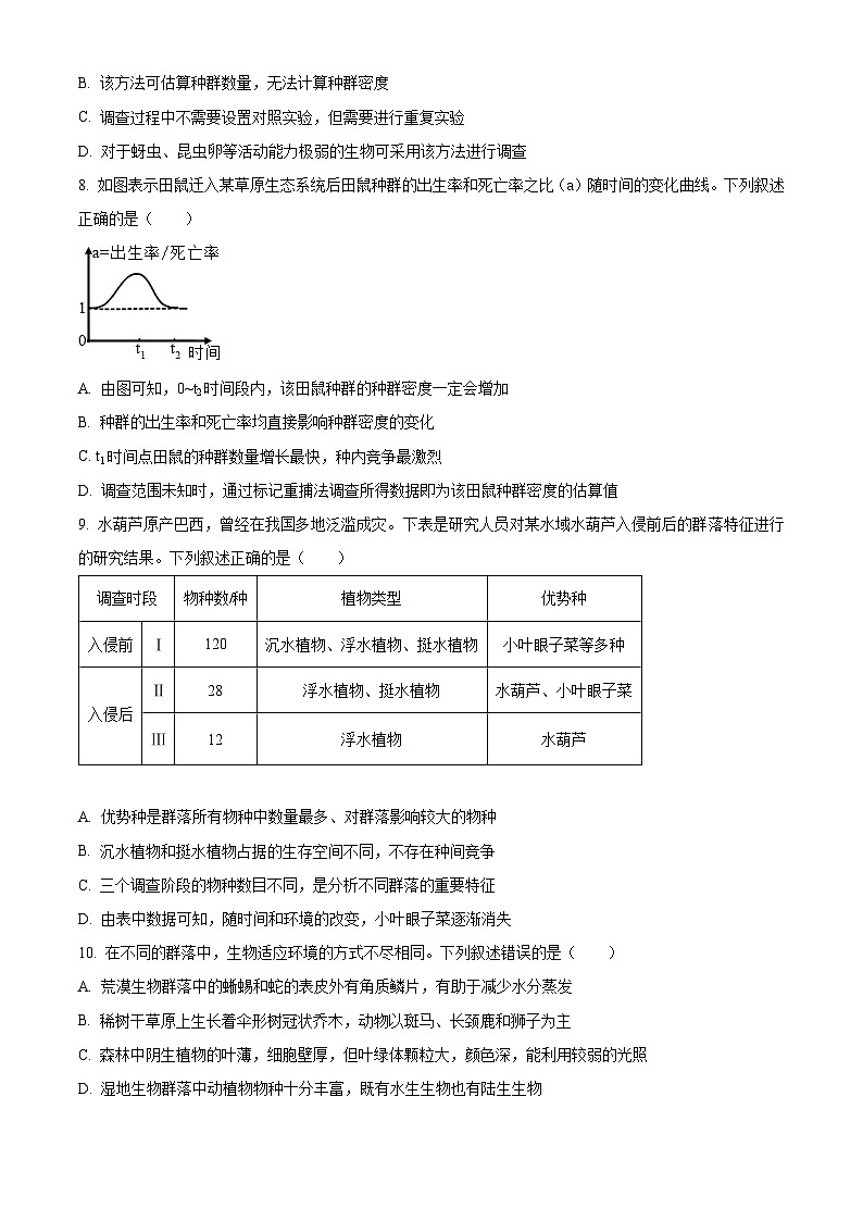 江西省多校2024—2025学年高二下学期3月份质量检测生物试卷（原卷版+解析版）第3页