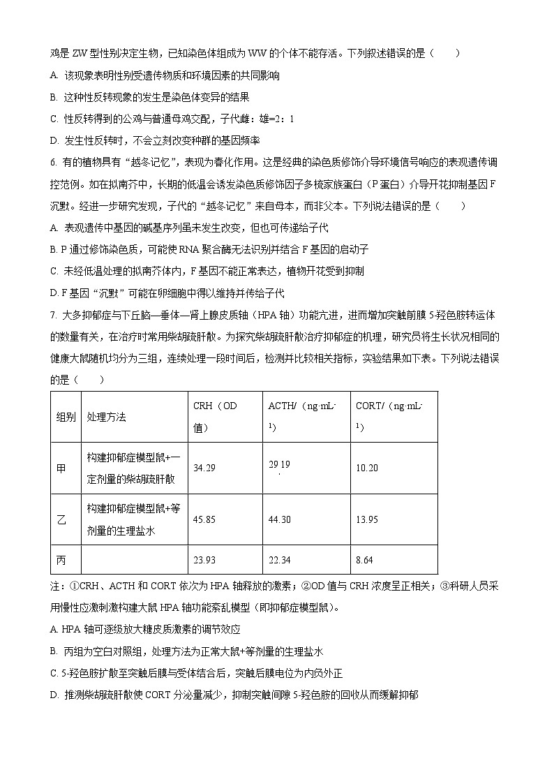 江西省赣州市上犹县上犹中学2024-2025学年高三下学期4月月考生物试题（原卷版+解析版）第2页