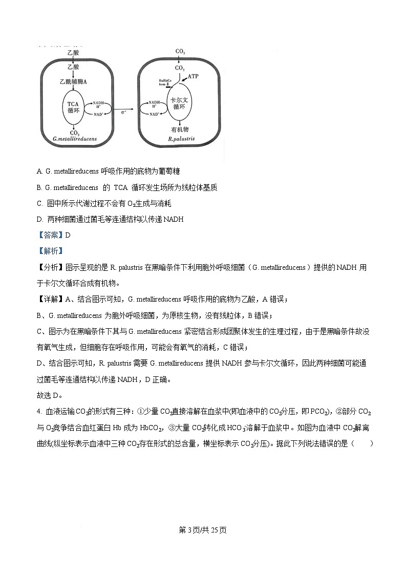 重庆市西南大学附属中学2025届高三下学期3月二诊模拟考试生物试卷 Word版含解析第3页