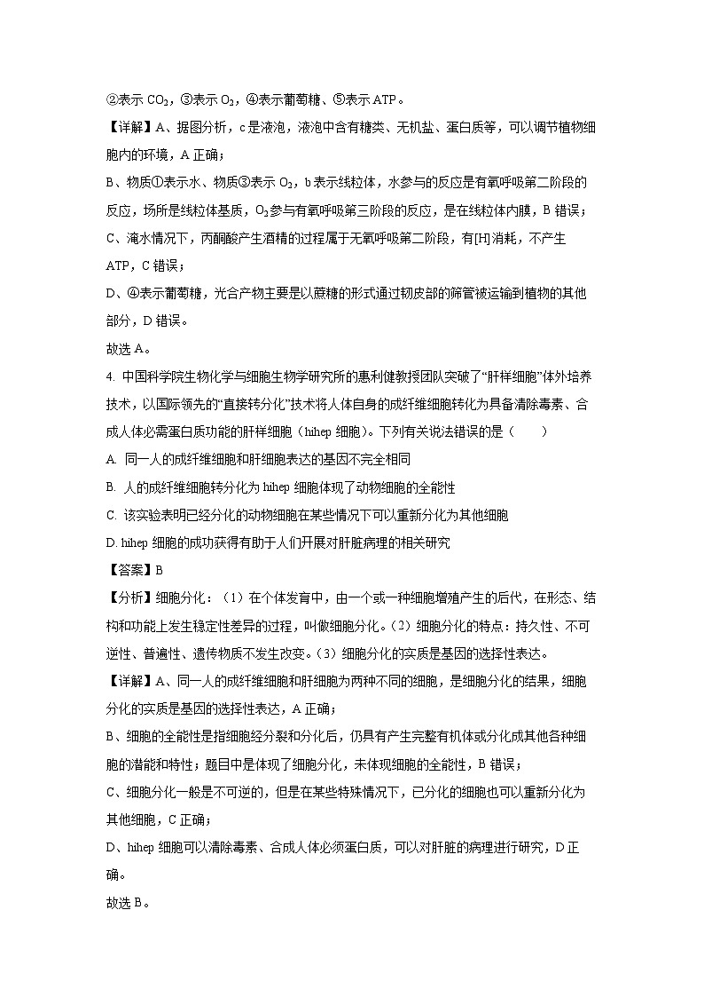 江西省新余市2023-2024学年高一下学期期末质量检测生物试题（解析版）第3页