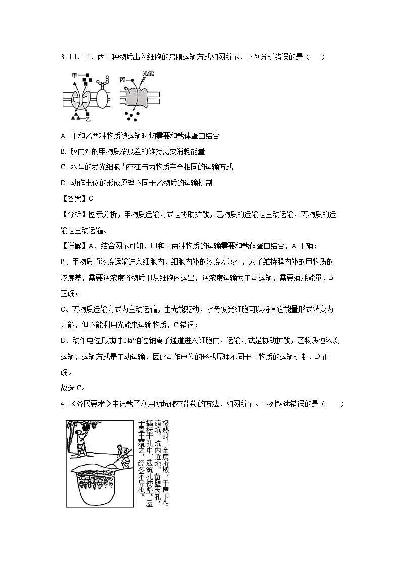 青海省海南州2024-2025学年高三下学期3月联考生物（解析版）第3页