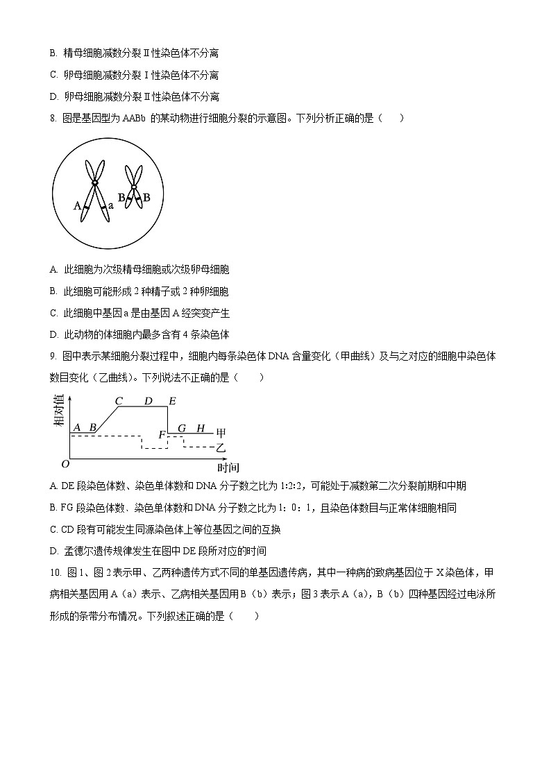 山东省日照市莒县第一中学2024-2025学年高一下学期3月月考生物试题（原卷版+解析版）第3页