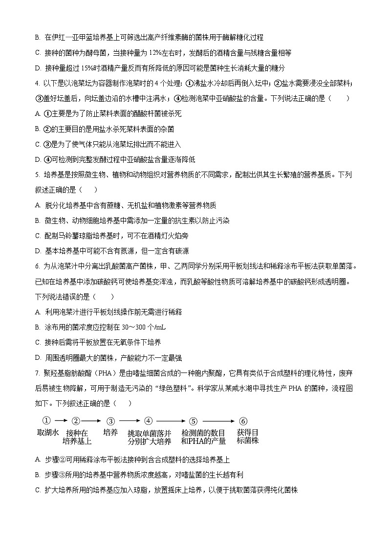 山东省实验中学2024—2025学年高二下学期3月考试生物试题（原卷版+解析版）第2页